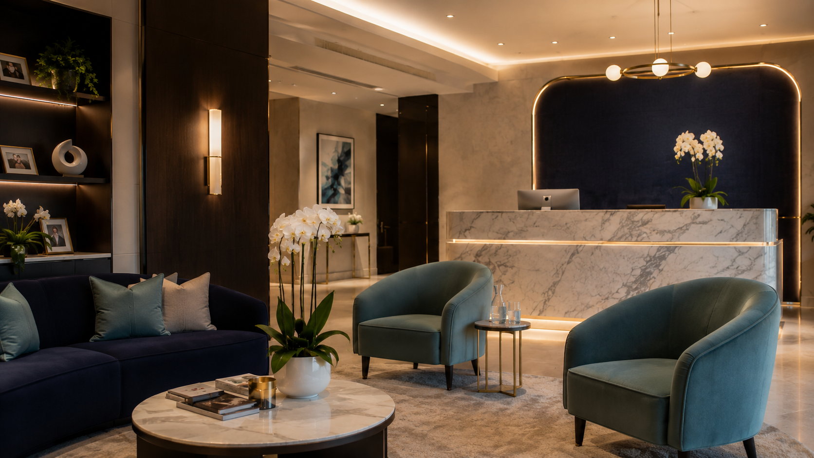 The calm, contemporary VISIO Health reception